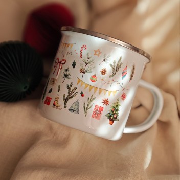 ideatree, vianočný hrnček, smaltovaný hrnček, detský hrnček, plecháčik, hygge, vianoce, lubene, nové mesto nad váhom