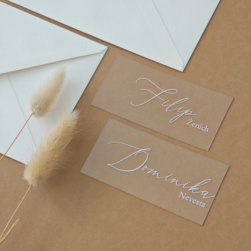 ideatree, svadba, oslava, menovka, svadobné menovky, transparentné menovky, nové mesto nad váhom