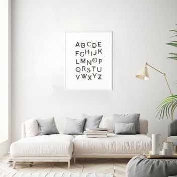 ideatree, plagát abeceda, obraz, obrázok, obraz, monstera, greenery, uv tlač, desenio, nové mesto nad váhom