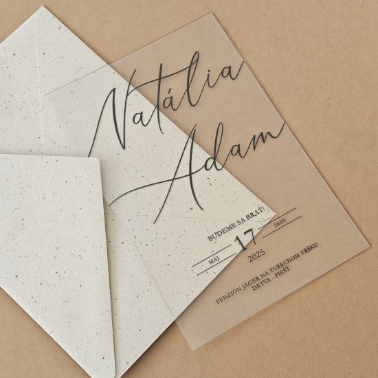 ideatree, oznámenie, svadobné oznámenia, transparentné oznámenie, priesvitné, nové mesto nad váhom