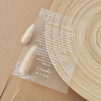 ideatree, oznámenie, svadba, svadobné oznámenie, transparentné oznámenie, priesvitné, poďakovanie rodičom, pozvánka, nové mesto nad váhom