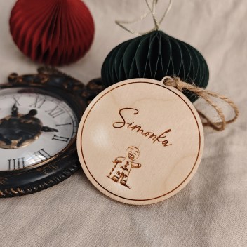 vianočná ozdoba, vianočná menovka, s menom, na mikulášsku čižmu, vianočné dekorácie, drevo, preglejka, vianoce, nové mesto nad váhom